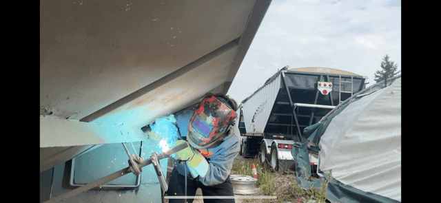 Dump trailer frame repair